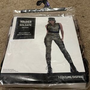 Military Soldier Womens Costume Halloween Cosplay Camo Uniform Adult XL New